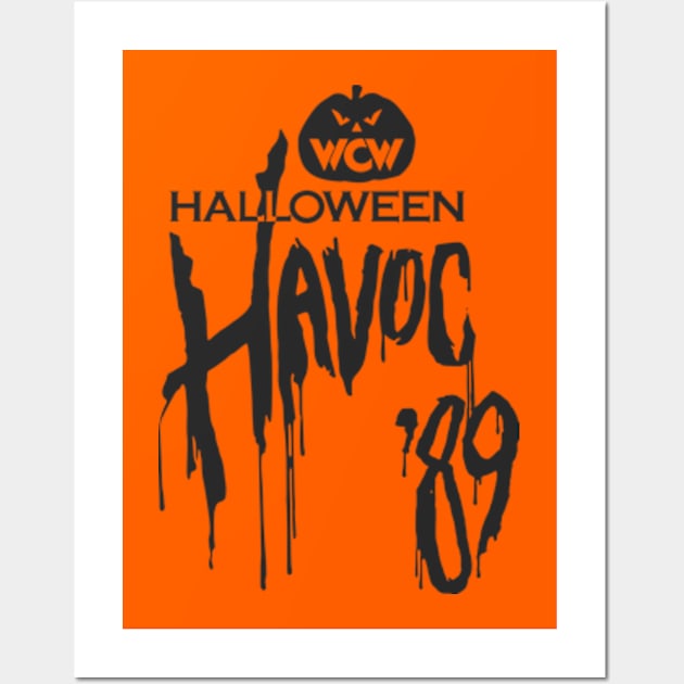 WCW Halloween Havoc 89 Black on Orange Wall Art by Authentic Vintage Designs